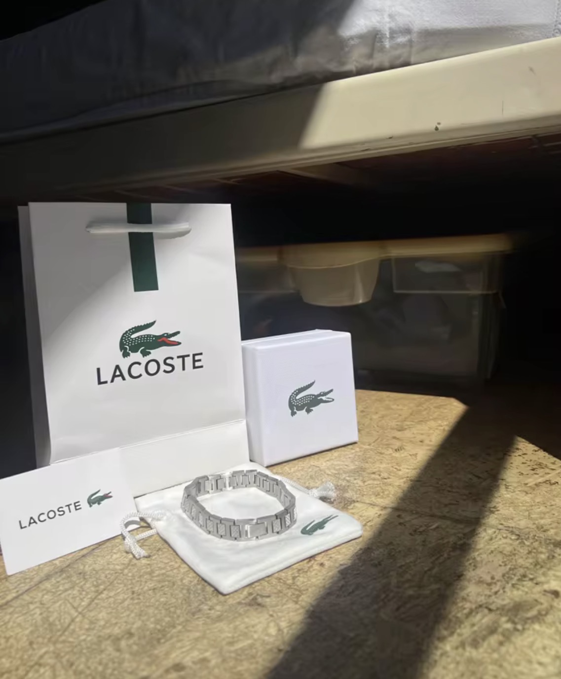Bracelet Lacoste homme argenté 