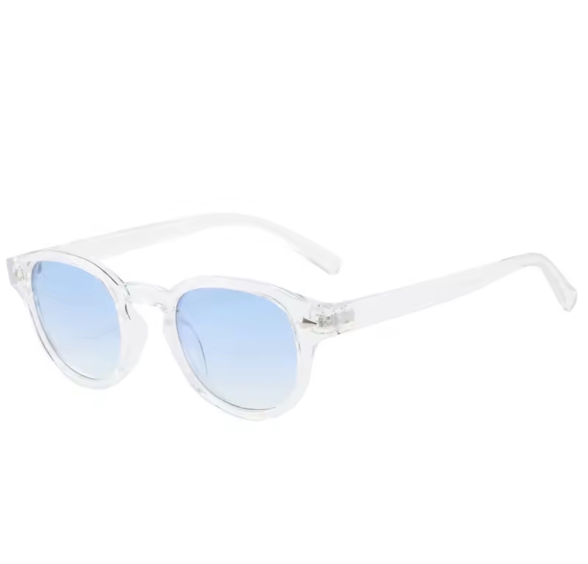 Lunette de mode bleu-transparent